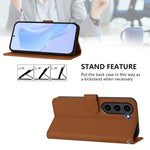 Custodia per telefono in pelle tinta unita effetto pelle con cordino, For Samsung Galaxy S23 FE 5G