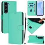 Custodia per telefono in pelle tinta unita effetto pelle con cordino, For Samsung Galaxy S23 FE 5G