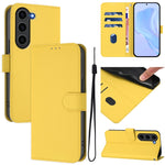 Custodia per telefono in pelle tinta unita effetto pelle con cordino, For Samsung Galaxy S23 FE 5G