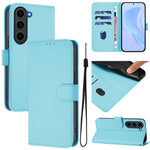 Custodia per telefono in pelle tinta unita effetto pelle con cordino, For Samsung Galaxy S23 FE 5G