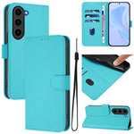 Custodia per telefono in pelle tinta unita effetto pelle con cordino, For Samsung Galaxy S23 FE 5G