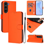 Custodia per telefono in pelle tinta unita effetto pelle con cordino, For Samsung Galaxy S23+ 5G