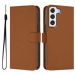 Custodia per telefono in pelle tinta unita effetto pelle con cordino, For Samsung Galaxy S22 5G