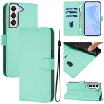 Custodia per telefono in pelle tinta unita effetto pelle con cordino, For Samsung Galaxy S21 FE 5G