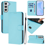 Custodia per telefono in pelle tinta unita effetto pelle con cordino, For Samsung Galaxy S21 FE 5G