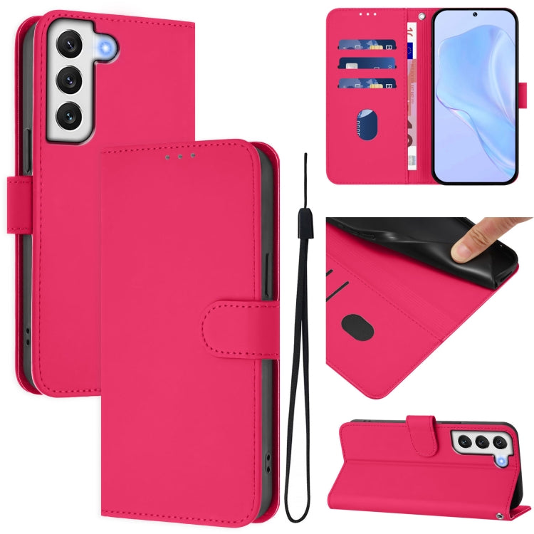 Custodia per telefono in pelle tinta unita effetto pelle con cordino, For Samsung Galaxy S21 FE 5G