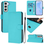 Custodia per telefono in pelle tinta unita effetto pelle con cordino, For Samsung Galaxy S21 FE 5G