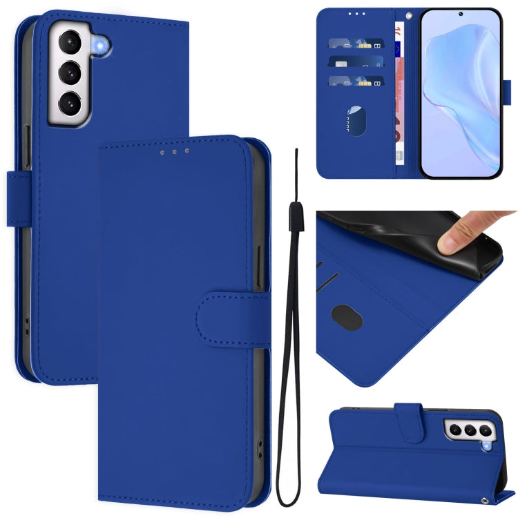 Custodia per telefono in pelle tinta unita effetto pelle con cordino, For Samsung Galaxy S21 5G