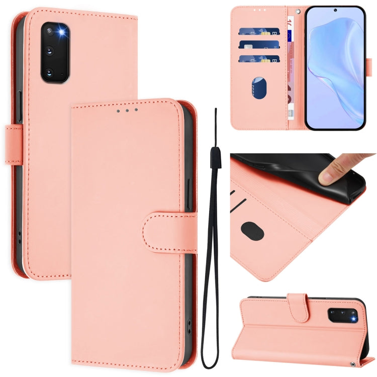 Custodia per telefono in pelle tinta unita effetto pelle con cordino, For Samsung Galaxy S20 FE 2022