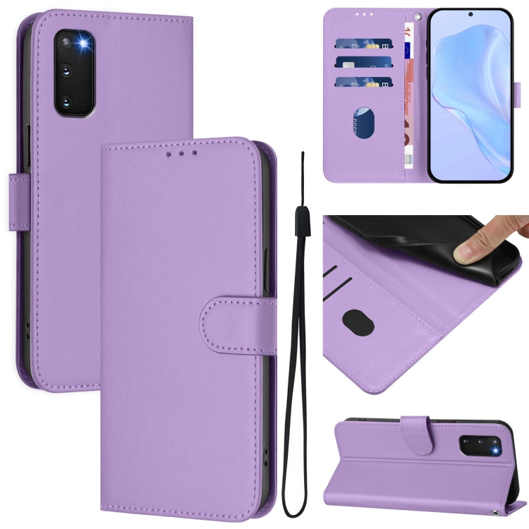 Custodia per telefono in pelle tinta unita effetto pelle con cordino, For Samsung Galaxy S20 FE 2022