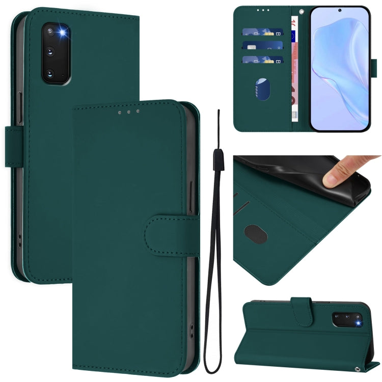 Custodia per telefono in pelle tinta unita effetto pelle con cordino, For Samsung Galaxy S20 FE 2022