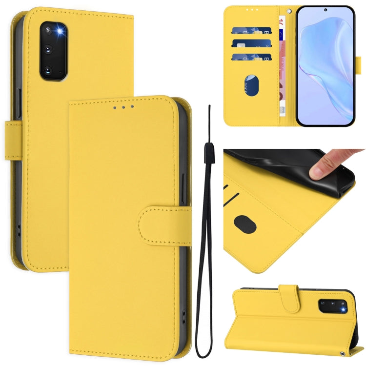 Custodia per telefono in pelle tinta unita effetto pelle con cordino, For Samsung Galaxy S20 FE 2022
