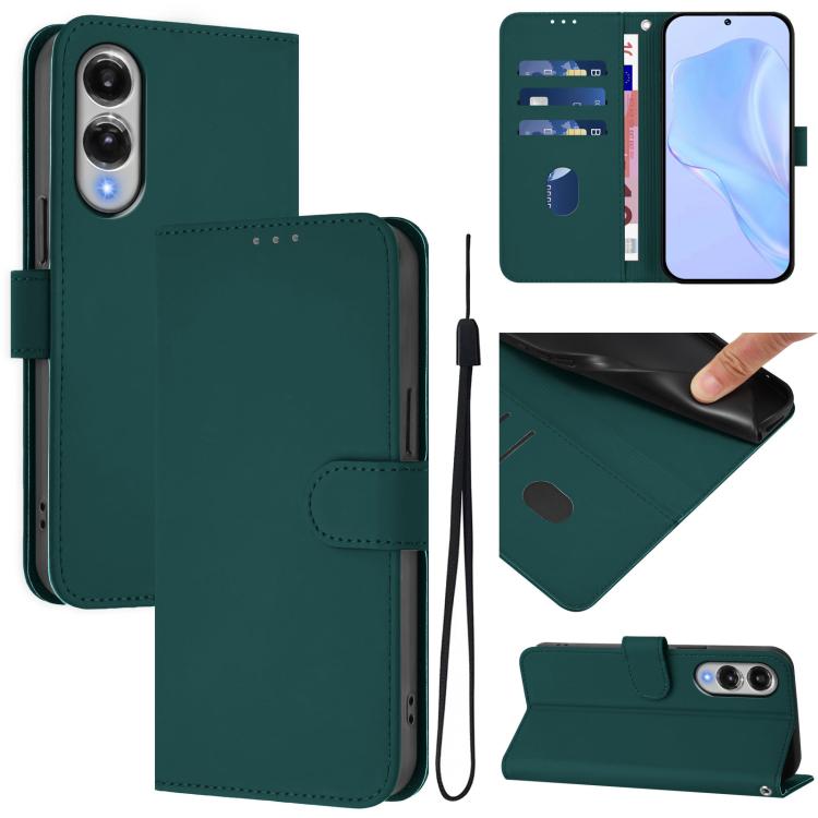 Custodia per telefono in pelle tinta unita effetto pelle con cordino, For Samsung Galaxy S25 Edge 5G