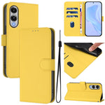 Custodia per telefono in pelle tinta unita effetto pelle con cordino, For Samsung Galaxy S25 Edge 5G