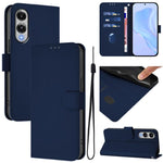 Custodia per telefono in pelle tinta unita effetto pelle con cordino, For Samsung Galaxy S25 Edge 5G