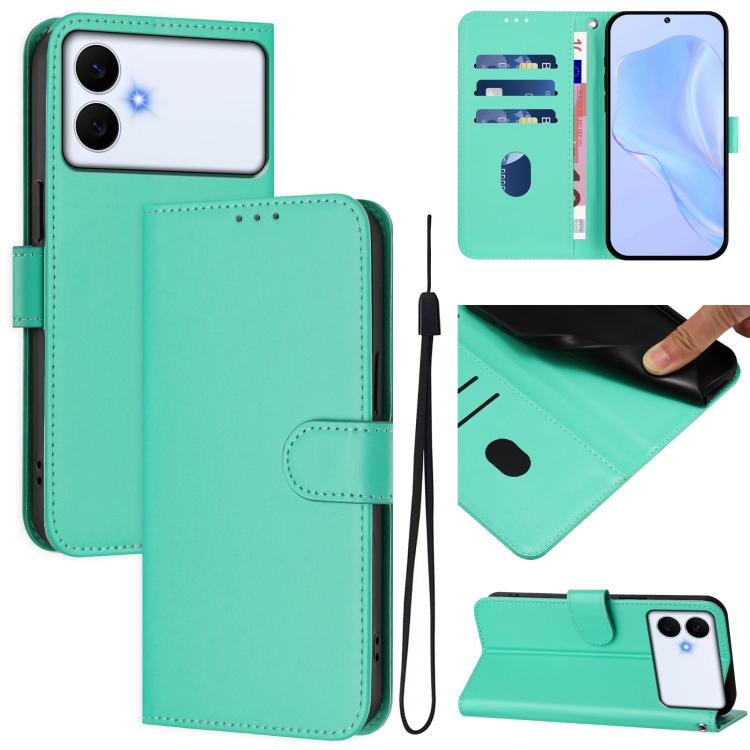 Custodia per telefono in pelle tinta unita effetto pelle con cordino, For Samsung Galaxy S26 Edge 5G