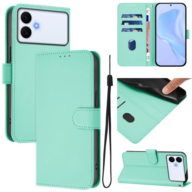 Custodia per telefono in pelle tinta unita effetto pelle con cordino, For Samsung Galaxy S26 Edge 5G