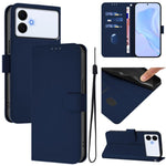 Custodia per telefono in pelle tinta unita effetto pelle con cordino, For Samsung Galaxy S26 Edge 5G