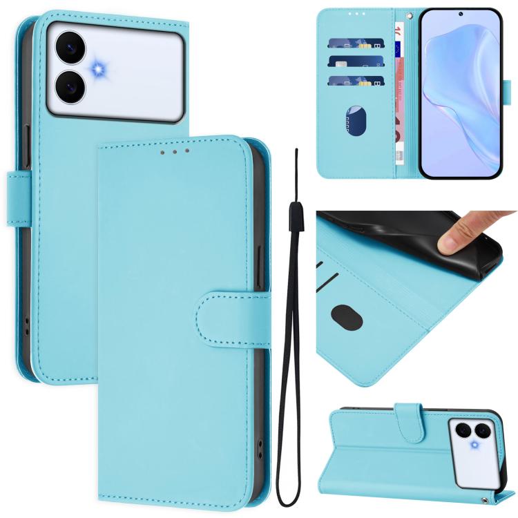 Custodia per telefono in pelle tinta unita effetto pelle con cordino, For Samsung Galaxy S26 Edge 5G