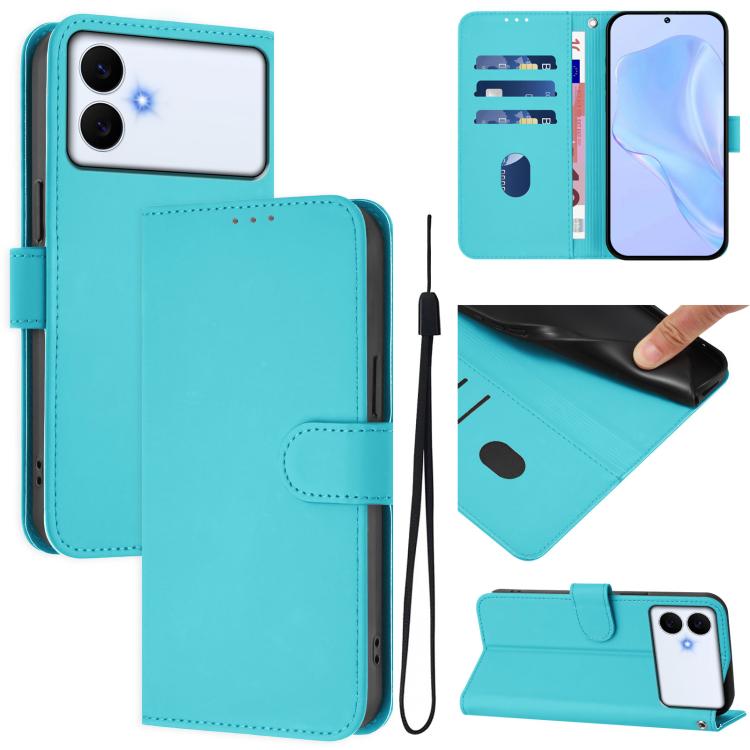Custodia per telefono in pelle tinta unita effetto pelle con cordino, For Samsung Galaxy S26 Edge 5G