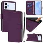 Custodia per telefono in pelle tinta unita effetto pelle con cordino, For Samsung Galaxy S26 Edge 5G