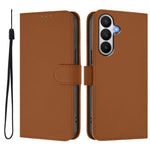 Custodia per telefono in pelle tinta unita effetto pelle con cordino, For Samsung Galaxy S26 5G