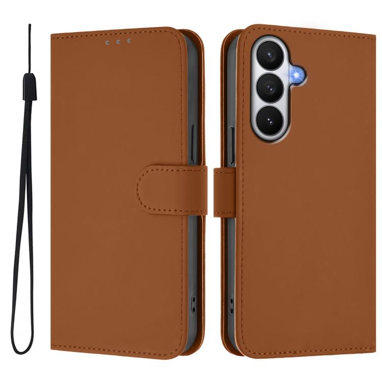 Custodia per telefono in pelle tinta unita effetto pelle con cordino, For Samsung Galaxy S26 5G