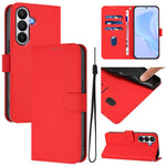 Custodia per telefono in pelle tinta unita effetto pelle con cordino, For Samsung Galaxy S26 5G
