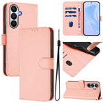 Custodia per telefono in pelle tinta unita effetto pelle con cordino, For Samsung Galaxy S26 5G