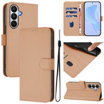 Custodia per telefono in pelle tinta unita effetto pelle con cordino, For Samsung Galaxy S26 5G
