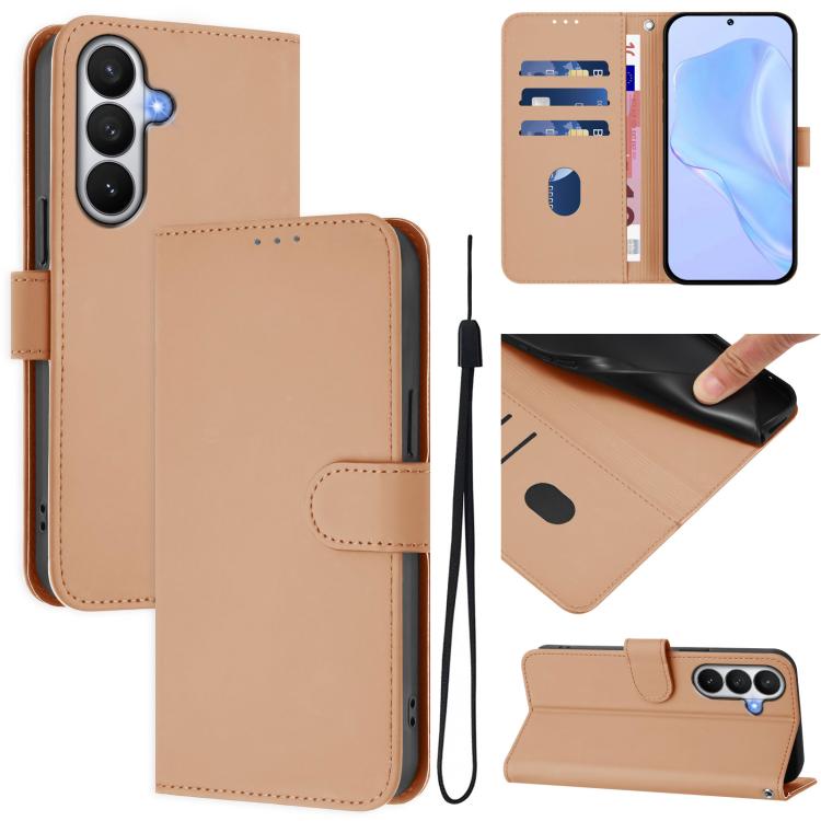 Custodia per telefono in pelle tinta unita effetto pelle con cordino, For Samsung Galaxy S26 5G