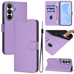 Custodia per telefono in pelle tinta unita effetto pelle con cordino, For Samsung Galaxy S26 5G