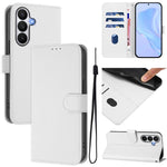 Custodia per telefono in pelle tinta unita effetto pelle con cordino, For Samsung Galaxy S26 5G