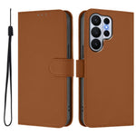 Custodia per telefono in pelle tinta unita effetto pelle con cordino, For Samsung Galaxy S26 Ultra 5G