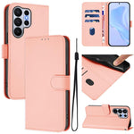 Custodia per telefono in pelle tinta unita effetto pelle con cordino, For Samsung Galaxy S26 Ultra 5G