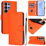 Custodia per telefono in pelle tinta unita effetto pelle con cordino, For Samsung Galaxy S26 Ultra 5G