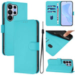 Custodia per telefono in pelle tinta unita effetto pelle con cordino, For Samsung Galaxy S26 Ultra 5G