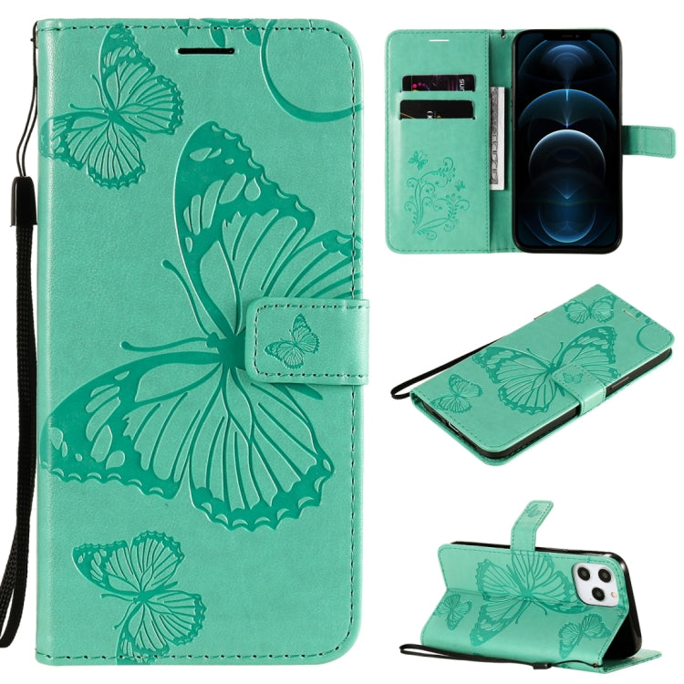 Custodia portafoglio in pelle con motivo farfalla per iPhone 12 P