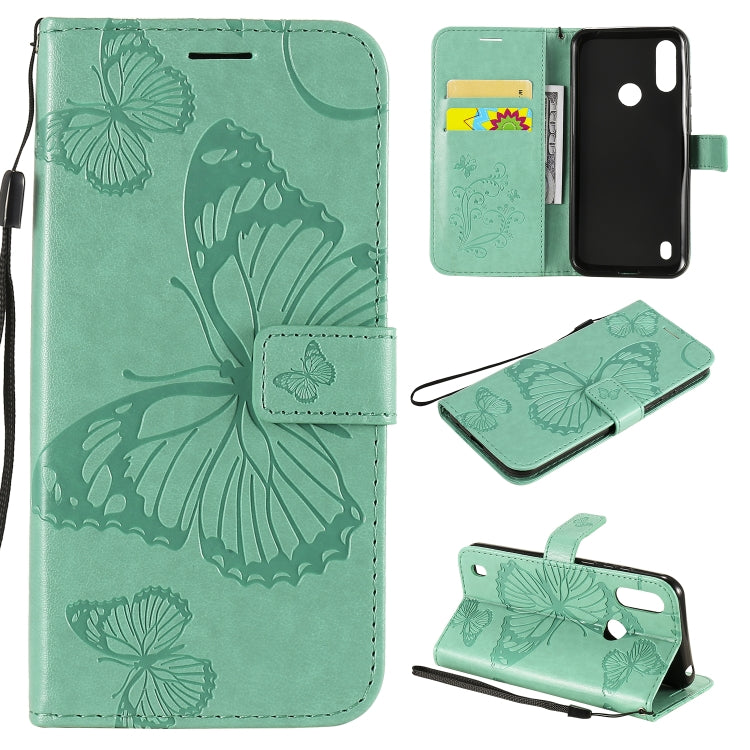 Custodia portafoglio in pelle con farfalla 3D per Motorola Moto E