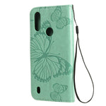 Custodia portafoglio in pelle con farfalla 3D per Motorola Moto E