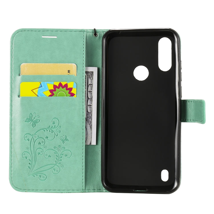 Custodia portafoglio in pelle con farfalla 3D per Motorola Moto E