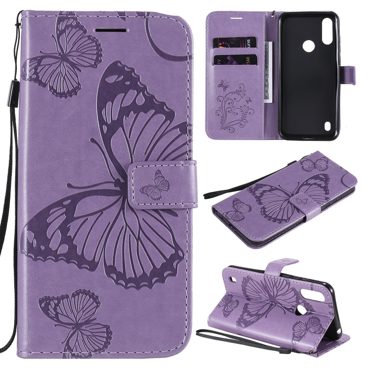 Custodia portafoglio in pelle con farfalla 3D per Motorola Moto E