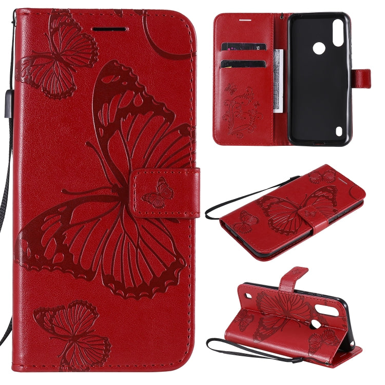 Custodia portafoglio in pelle con farfalla 3D per Motorola Moto E