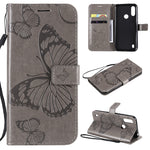 Custodia portafoglio in pelle con farfalla 3D per Motorola Moto E