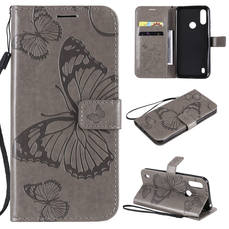 Custodia portafoglio in pelle con farfalla 3D per Motorola Moto E