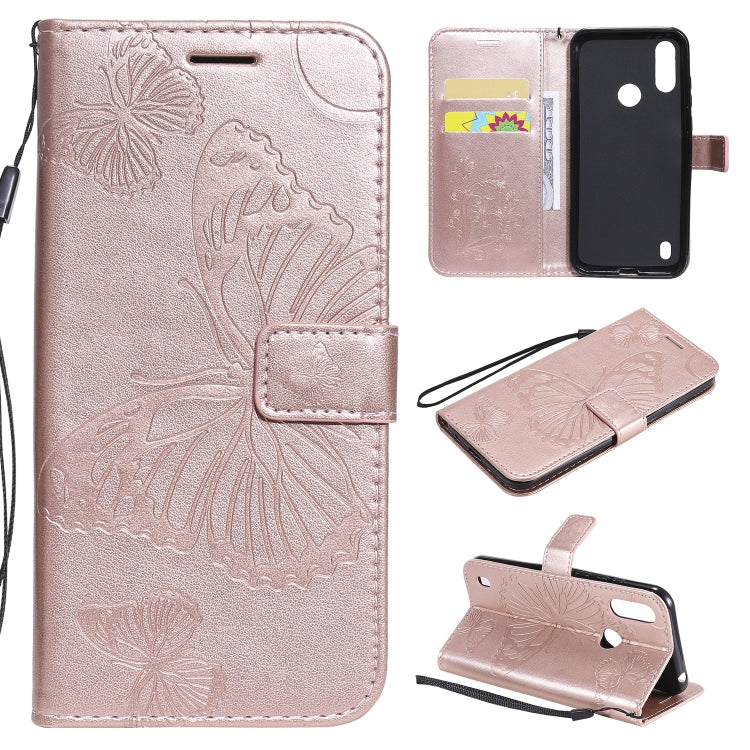 Custodia portafoglio in pelle con farfalla 3D per Motorola Moto E