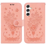 Custodia per telefono in pelle goffrata con farfalla e rosa, For Samsung Galaxy S25 FE 5G, For Samsung Galaxy S25 Edge 5G, For Samsung Galaxy S25 5G, For Samsung Galaxy S25+ 5G