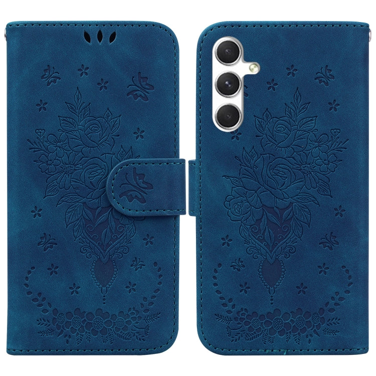 Custodia per telefono in pelle goffrata con farfalla e rosa, For Samsung Galaxy S25 FE 5G, For Samsung Galaxy S25 Edge 5G, For Samsung Galaxy S25 5G, For Samsung Galaxy S25+ 5G
