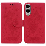 Custodia per telefono in pelle goffrata con farfalla e rosa, For Samsung Galaxy S25 FE 5G, For Samsung Galaxy S25 Edge 5G, For Samsung Galaxy S25 5G, For Samsung Galaxy S25+ 5G