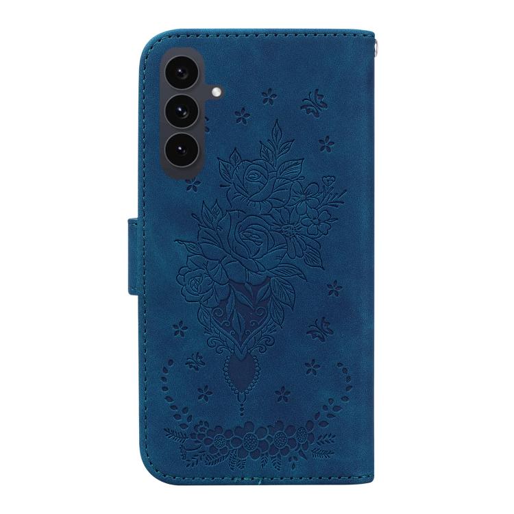 Custodia per telefono in pelle goffrata con farfalla e rosa, For Samsung Galaxy S25 FE 5G, For Samsung Galaxy S25 Edge 5G, For Samsung Galaxy S25 5G, For Samsung Galaxy S25+ 5G